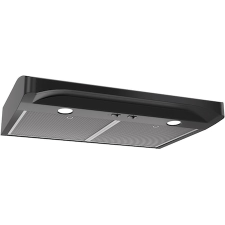 Broan-Nutone 30-in. 300 CFM Under-Cabinet Range Hood with Halogen Lighting and Dual-Level LED in Black ALT130BL
